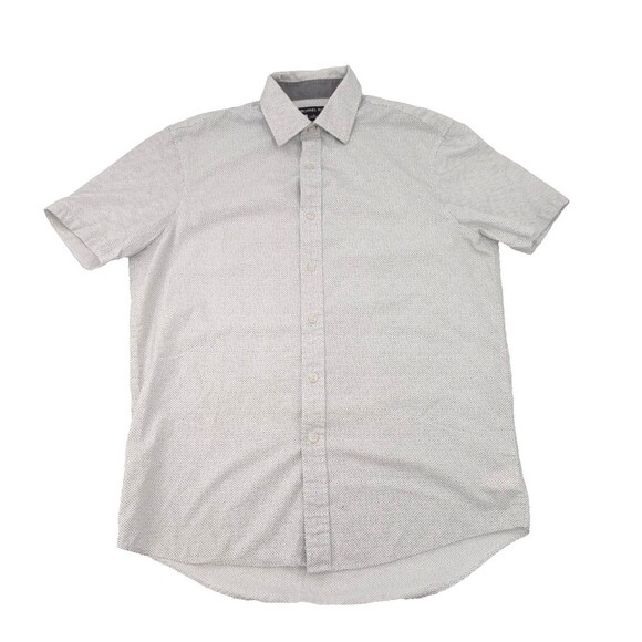 Michael Kors White Polka Dot Short Sleeve Collared Button Up T-Shirt Size Small - Picture 1 of 10